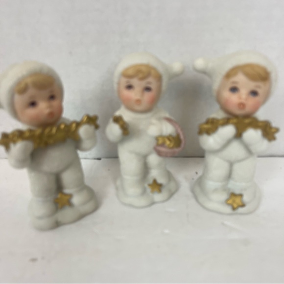 Vintage 3-Homco Snowbabies figurines with gold stars ⭐️ - Picture 11 of 14